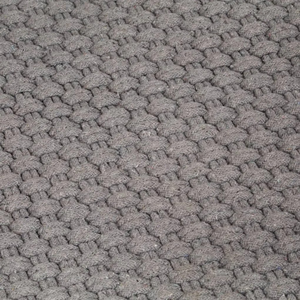 Tapete retangular natural 120x180 cm algodão cinza