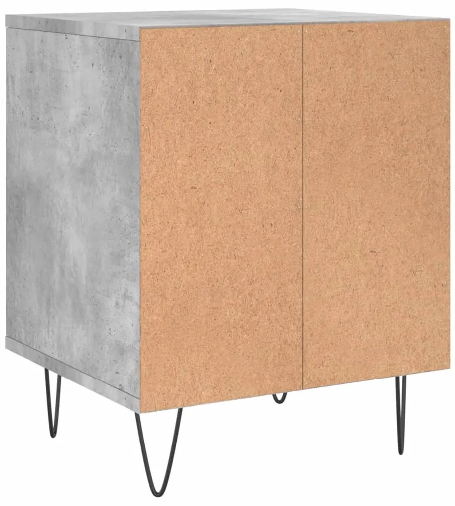 Mesa de cabeceira 40x35x50cm derivados madeira cinzento cimento