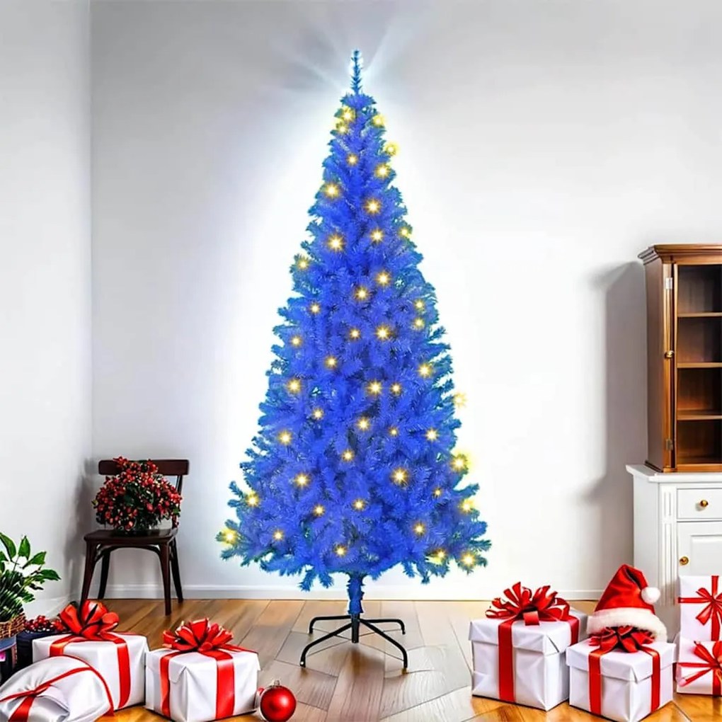 vidaXL Árvores de Natal Artificial Azul 180 cm PVC