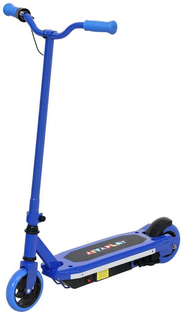 AIYAPLAY Trotinete Elétrica para Crianças Máx. 10 km/h Motor 80 W Autonomia Máxima 8 km Trotinete com Luzes LED Travão Traseiro 76x46x93 cm Azul