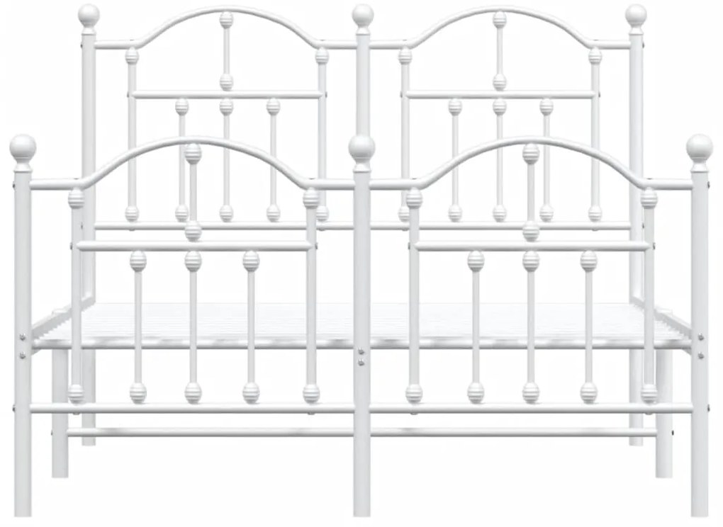 Estrutura de cama com cabeceira e pés 120x200 cm metal branco