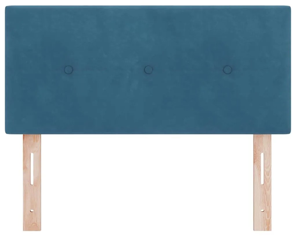Cabeceira vidaXL Botão Estofada Azul Escuro 100 cm Veludo