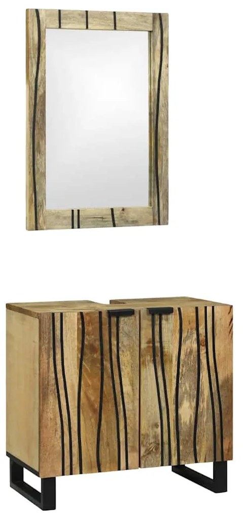 vidaXL Conjunto de Móveis para Banheiro 2 pcs Castanho 62 x 33 x 58 cm