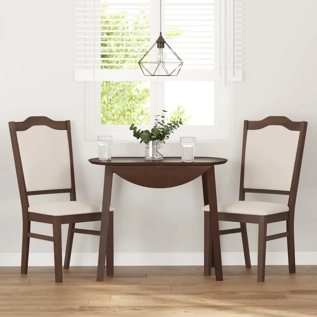 Cadeiras de jantar com almofadões 2 pcs madeira maciça castanho