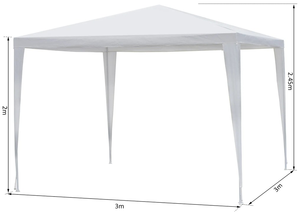 Tenda Desmontável 3x3 m Branca impermeável de Jardim