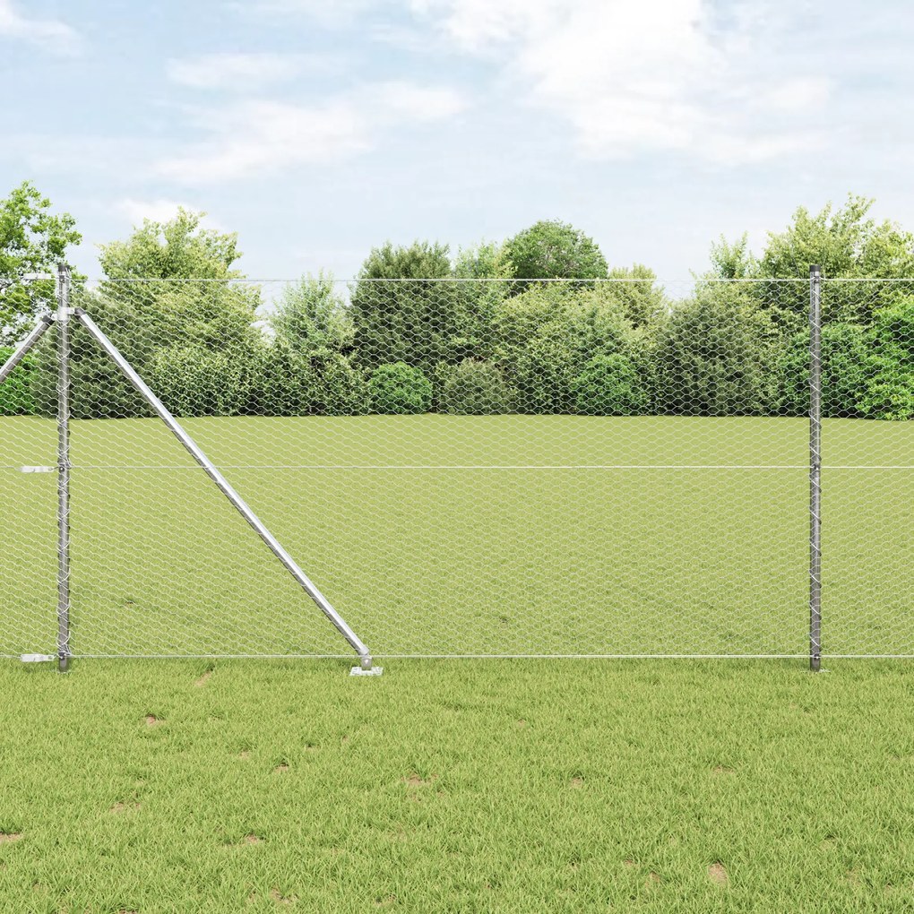 Cerca Hexagonal vidaXL 1x10 m Aço Galvanizado