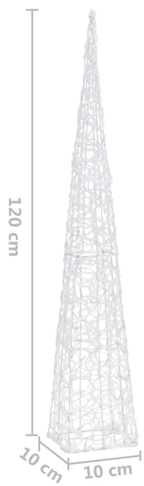 Cone de iluminação decorat. c/ LEDs azuis acrílico 120 cm