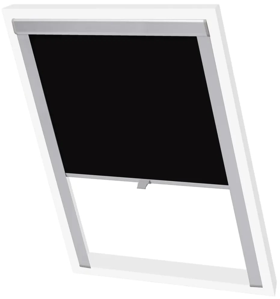vidaXL Persiana de enrolar opaca preto MK06