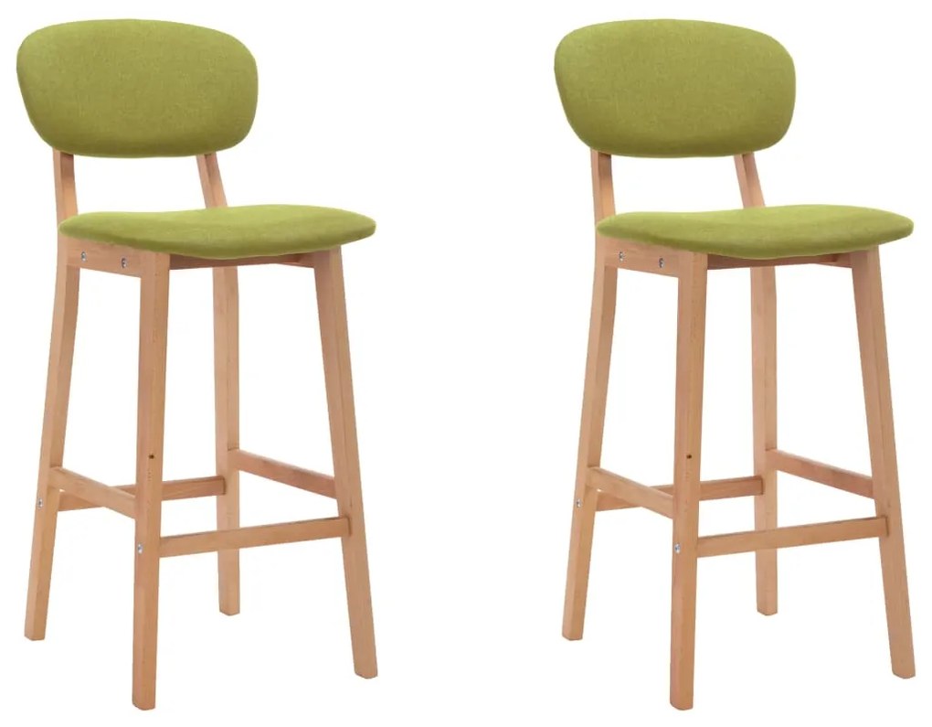 vidaXL Bancos de bar 2 pcs tecido verde
