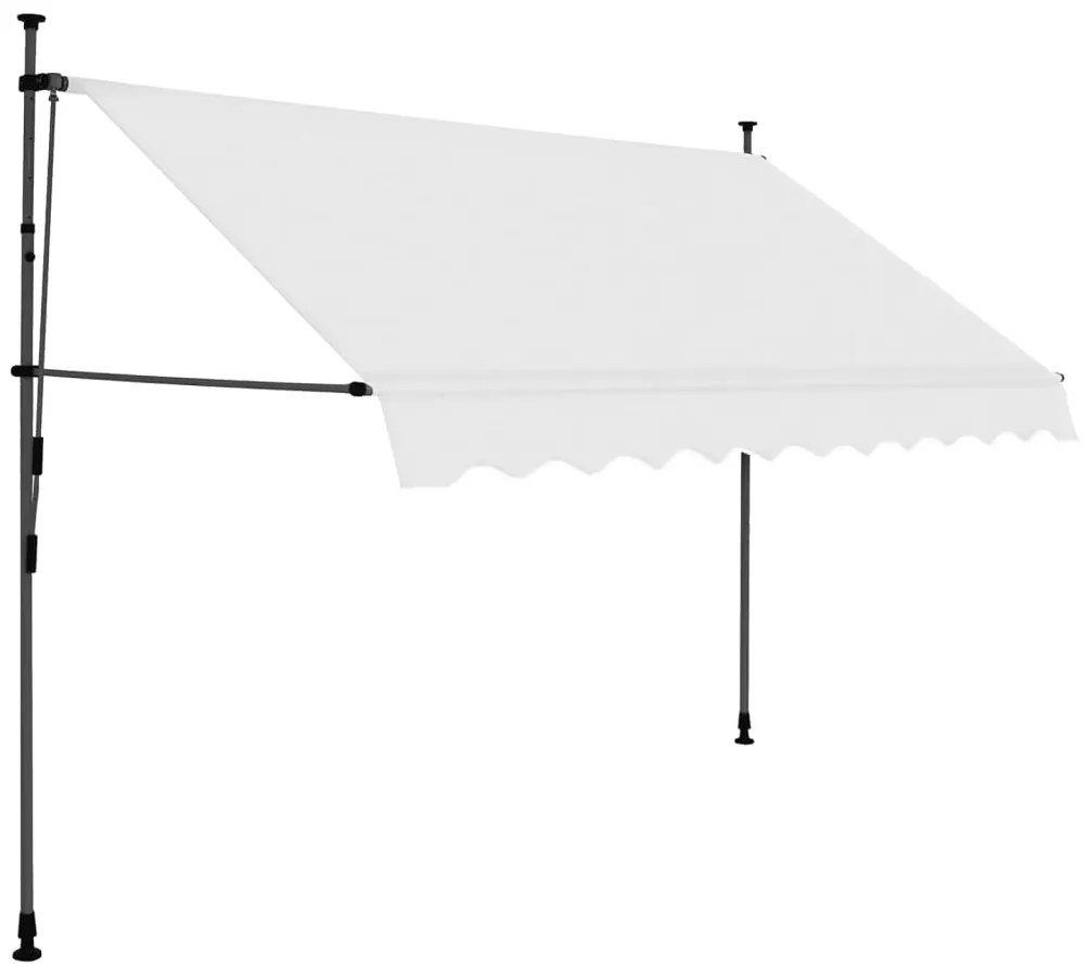 Toldo retrátil manual com LED 250 cm creme