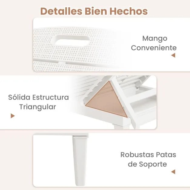 Conjunto de 2 espreguiçadeiras de Jardim 156 x 55 x 83 cm em PP com encosto ajustável em 4 posições Fácil montagem Branco