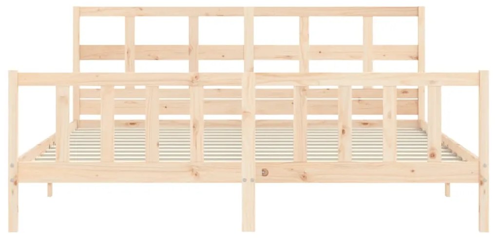Cama sem colchão 200x200 cm madeira de pinho maciça