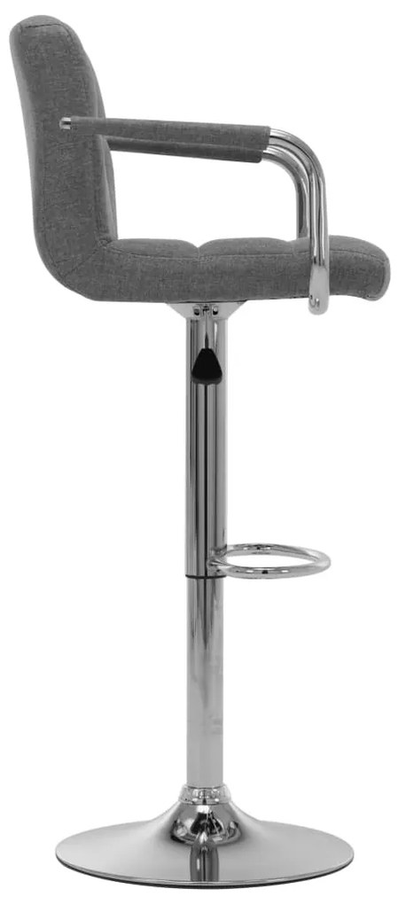 Cadeiras de bar 2 pcs tecido cinzento-claro
