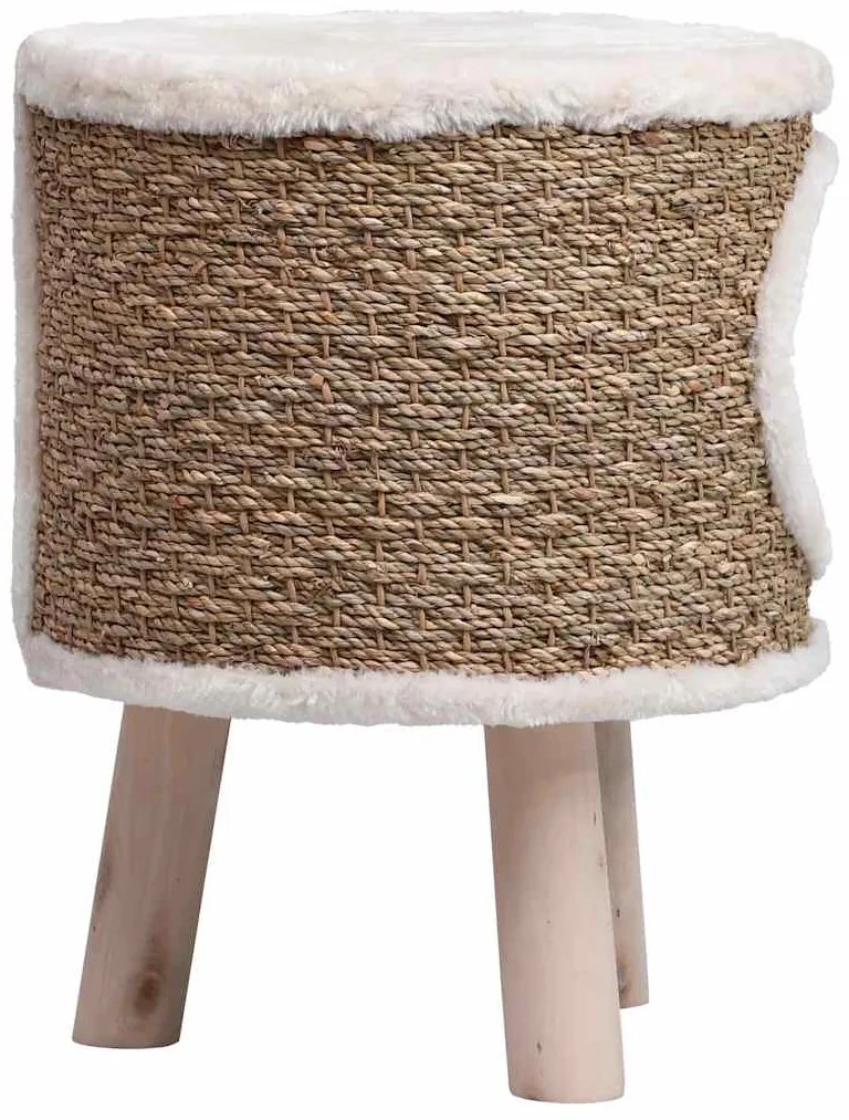 Ninho para gatos c/ pernas de madeira 41 cm ervas marinhas