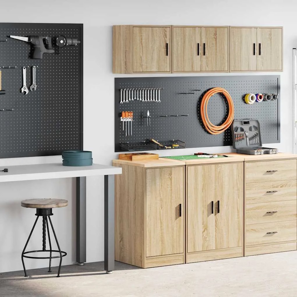 vidaXL Armários de garagem 2pcs derivados de madeira carvalho sonoma