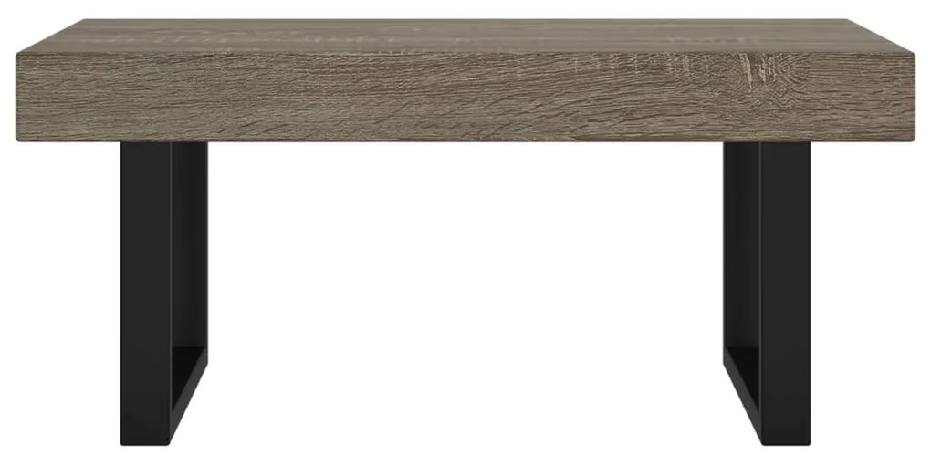 Mesa de centro 90x45x40 cm MDF e ferro cinzento e preto