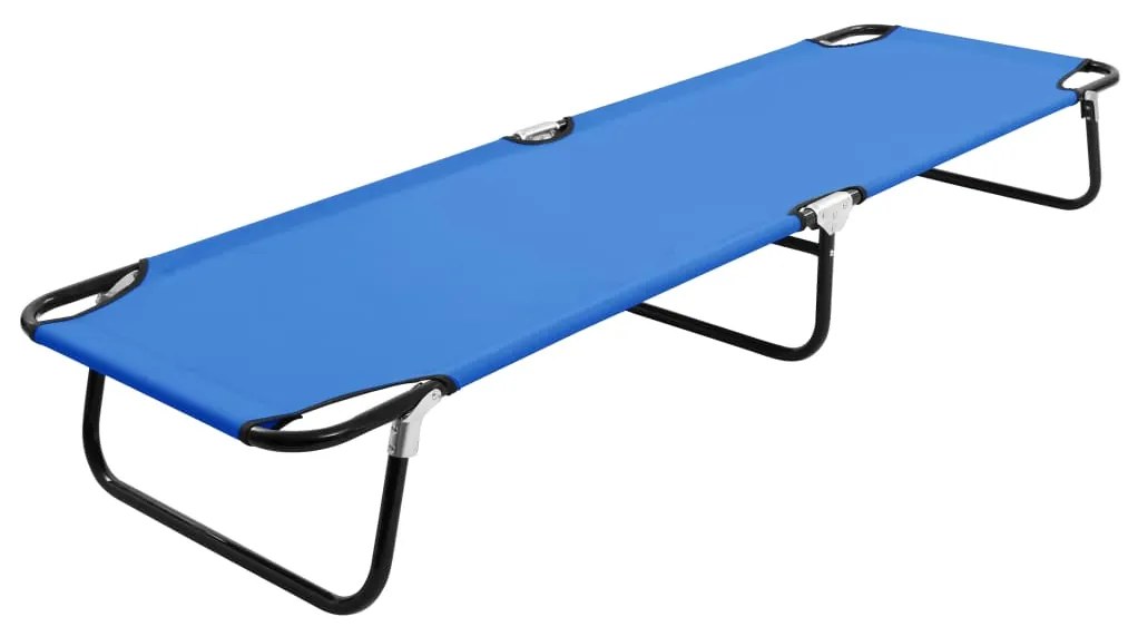 47754 vidaXL Espreguiçadeira/cama dobrável aço azul