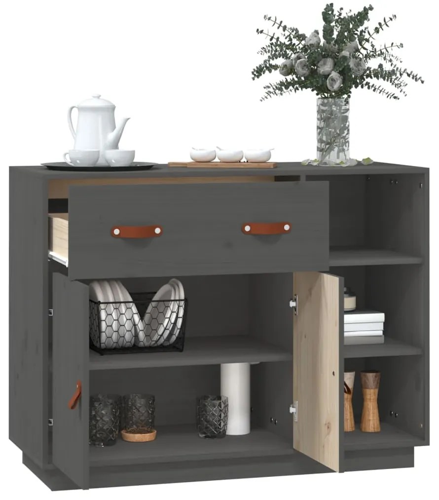 Mesa consola 98,5x40x75 cm madeira de pinho maciça cinza
