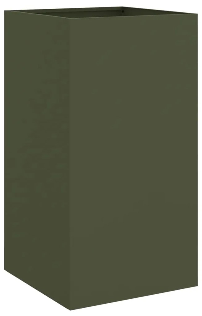 Vaso/floreira 42x38x75 cm aço verde azeitona
