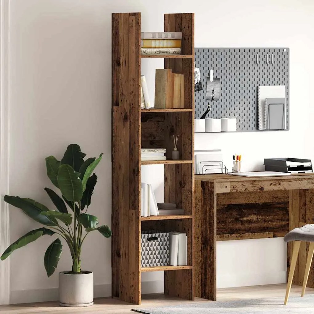 vidaXL Gabinete de Livros Madeira antiga 40 x 35 x 180 cm