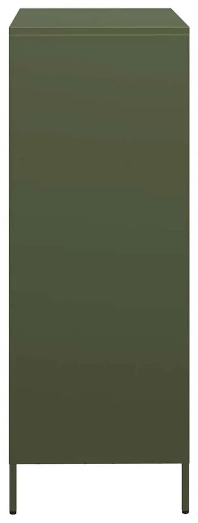 Aparador alto 39x35x103,5 cm aço verde azeitona