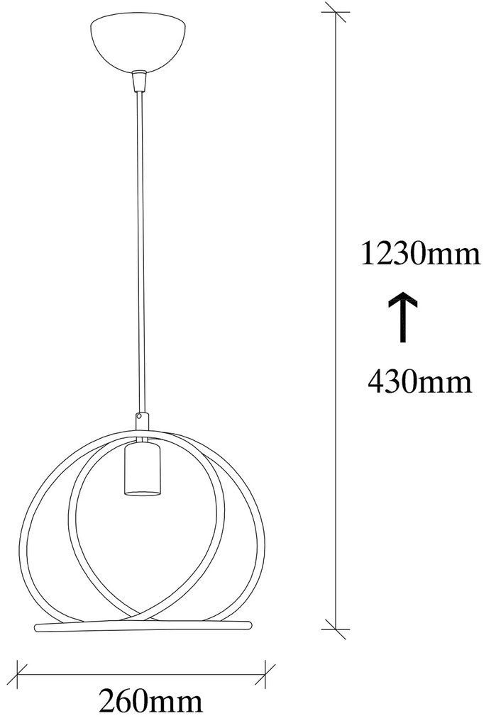 Candeeiro de Teto Circle – Preto – 26 x 26 cm