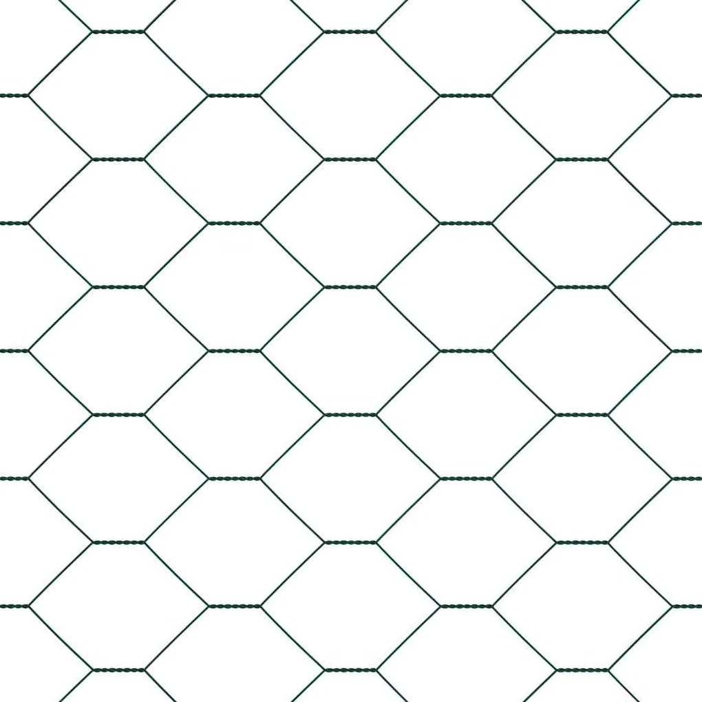 Cerca Hexagonal vidaXL Verde 1.4x25 m Aço