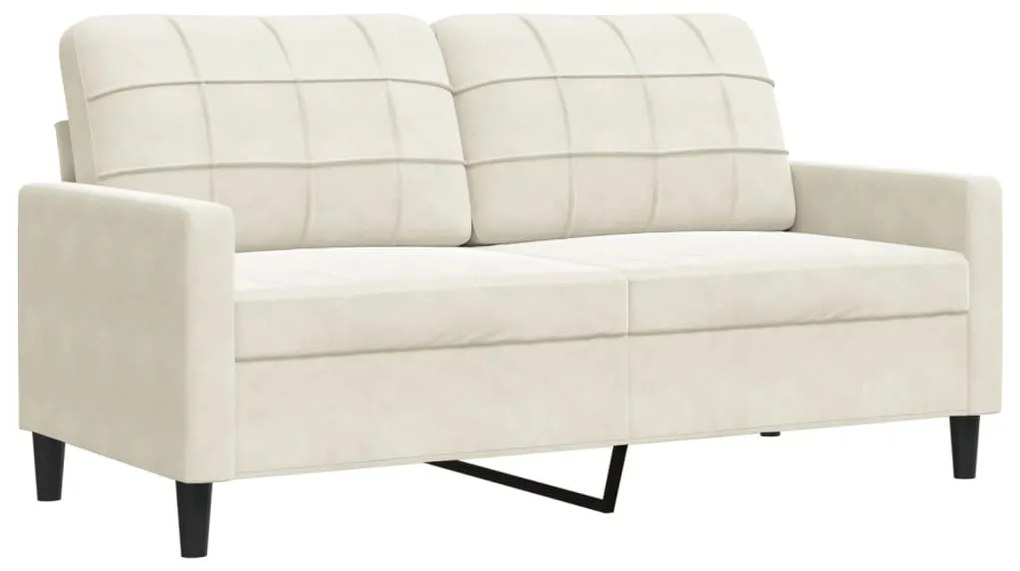 4 pcs conjunto de sofás com almofadões e rolos veludo creme
