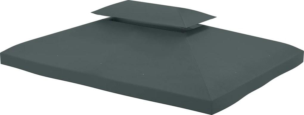 Tela de substituição para toldo de tenda, 3 x 4 (ESTRUTURA NÃO INCLUIDA) m, em poliéster de alta densidade, 180 g/m², cinzenta