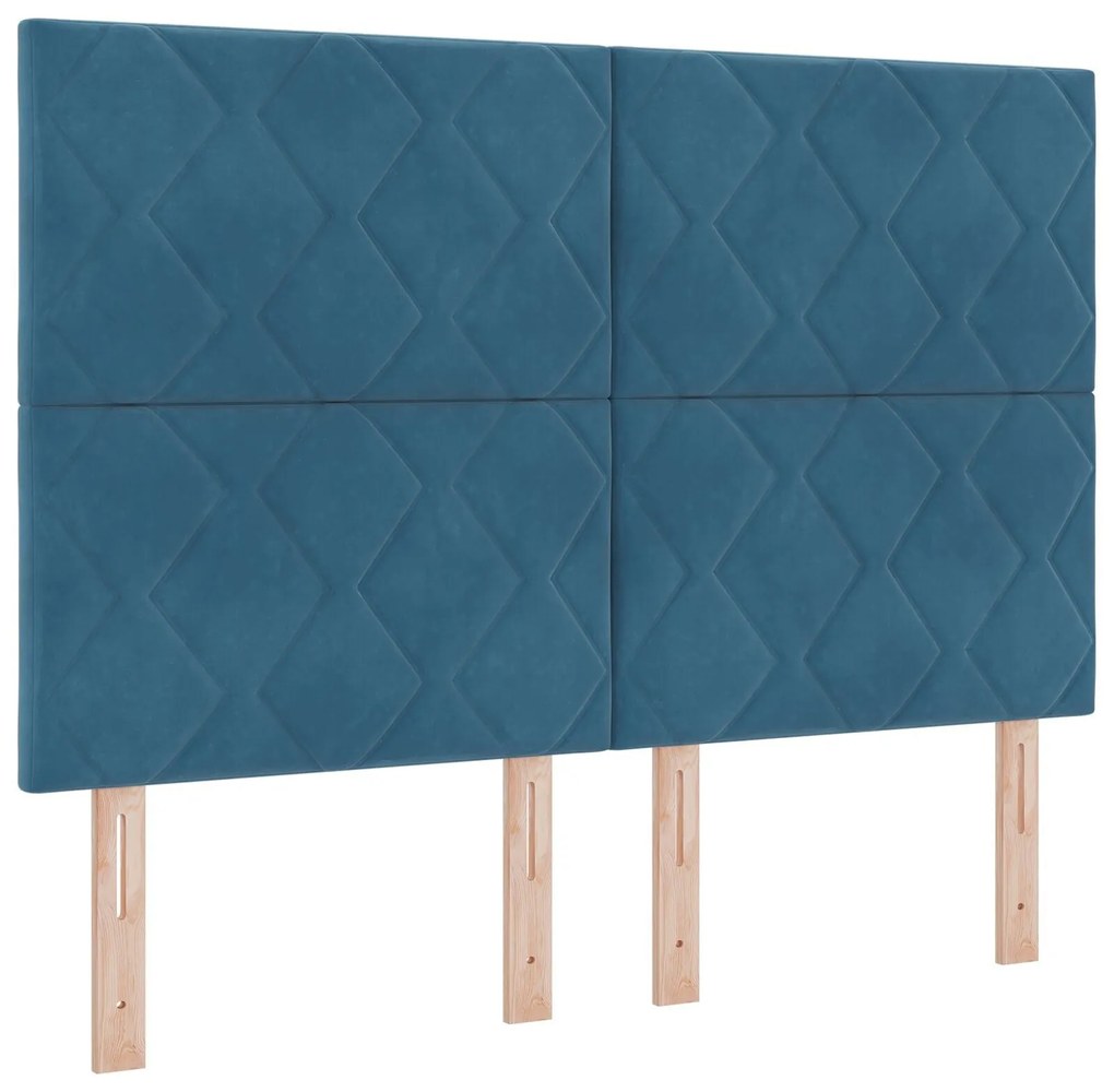 Cama vidaXL Azul Escuro 140x190 cm Veludo