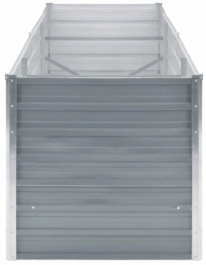 Canteiro elevado de jardim aço galvanizado 240x80x77cm cinzento