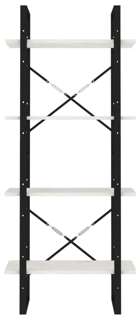Estante com 4 prateleiras 60x30x140 cm pinho maciço branco