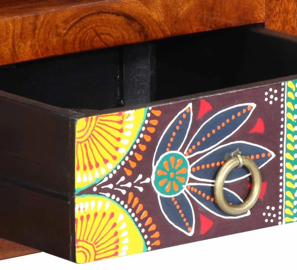 Armário de TV para parede 90x30x30 cm madeira acácia maciça