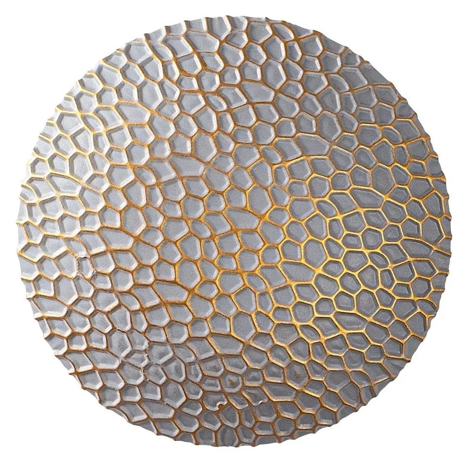 Candeeiro de Parede Yosma - Prateado e Dourado - 21cm x 21cm x 15cm