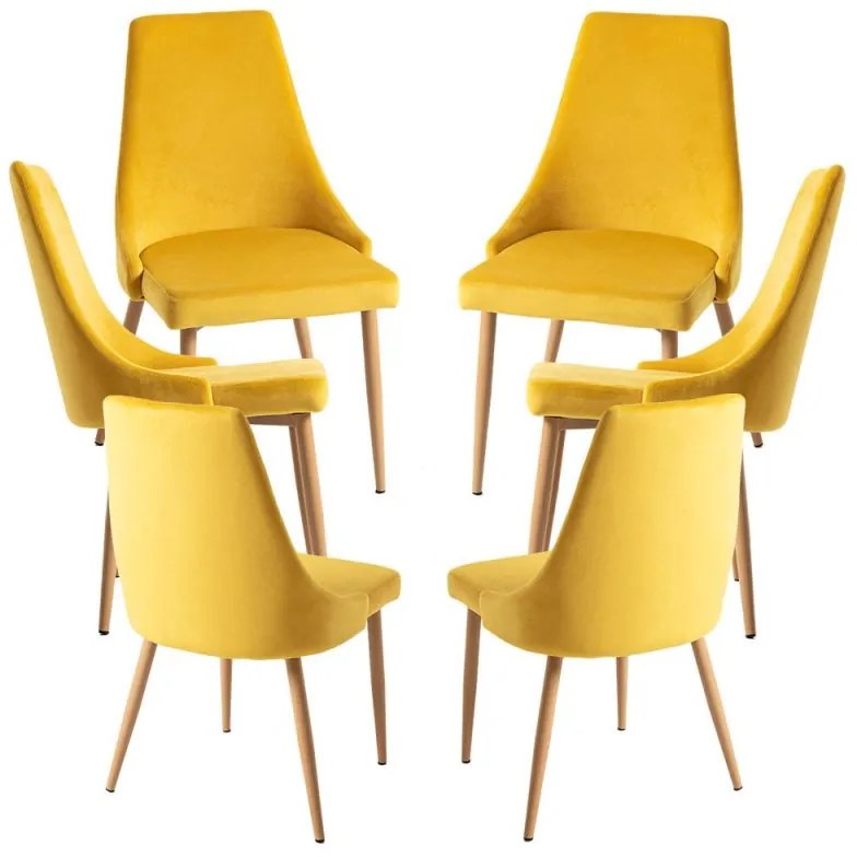 Pack 6 Cadeiras Stoik Wood - Amarelo