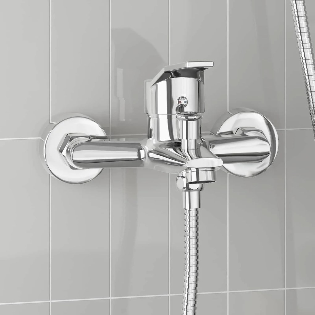 vidaXL Torneira de Misturador de Chuveiro Chrome G 1 / 2 polegadas