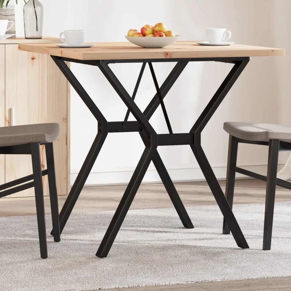 Mesa de jantar estrutura em Y 80x80x75,5 cm pinho/aço