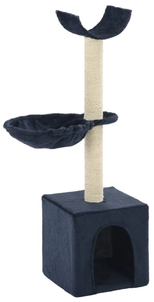 Árvore para gatos c/ postes arranhadores sisal 105 cm azul