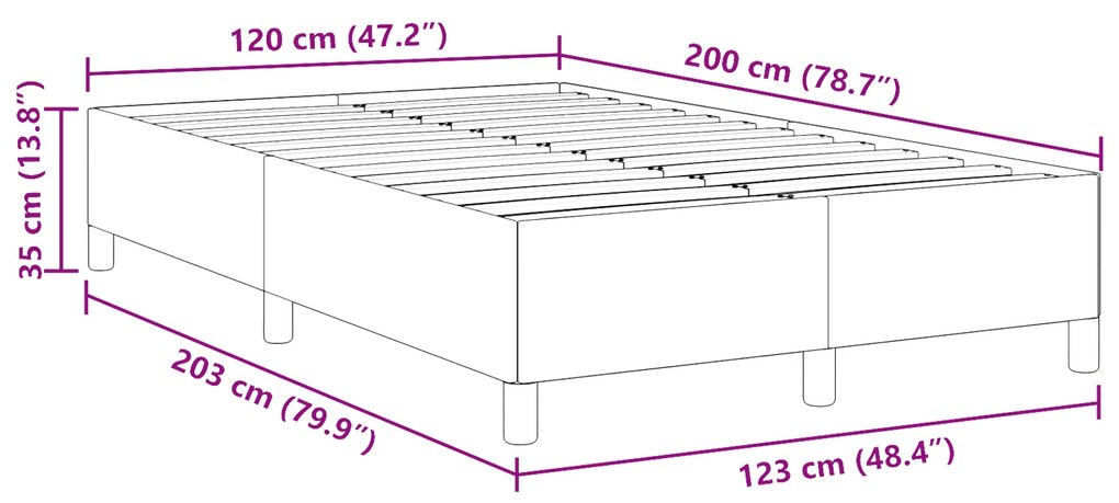 Cama vidaXL Cinza Claro 120x200 cm Tecido Cotelê