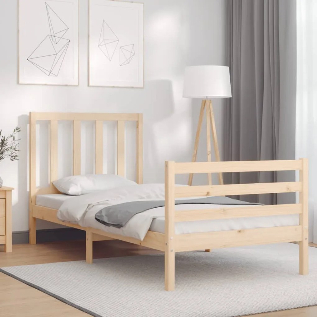 Cama sem colchão 90x200 cm madeira de pinho maciça