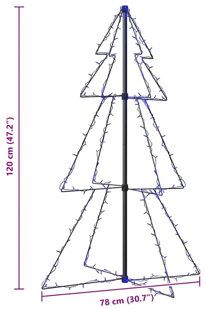 Árvore de Natal em cone 160 LEDs 78x120 cm interior e exterior