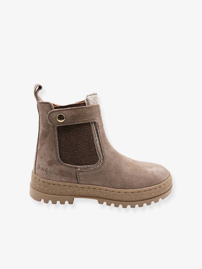 Agora -30%: Botas em pele, com fecho e elástico, 3571B676 da Babybotte®, para criança avelã