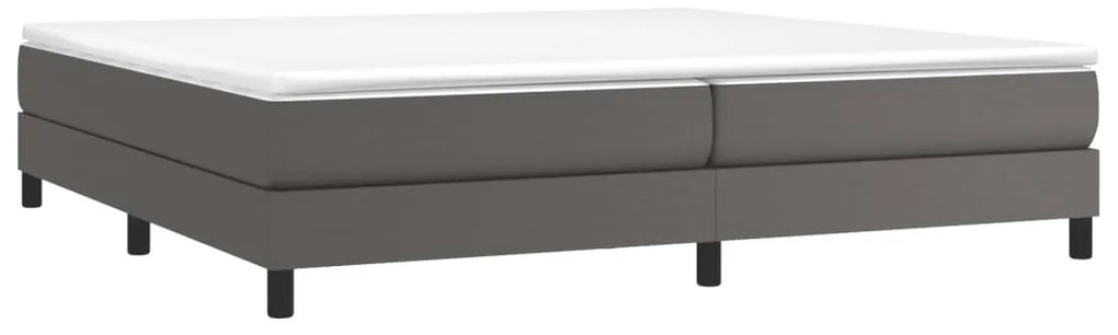 Estrutura de cama 200x200cm couro artificial cinzento