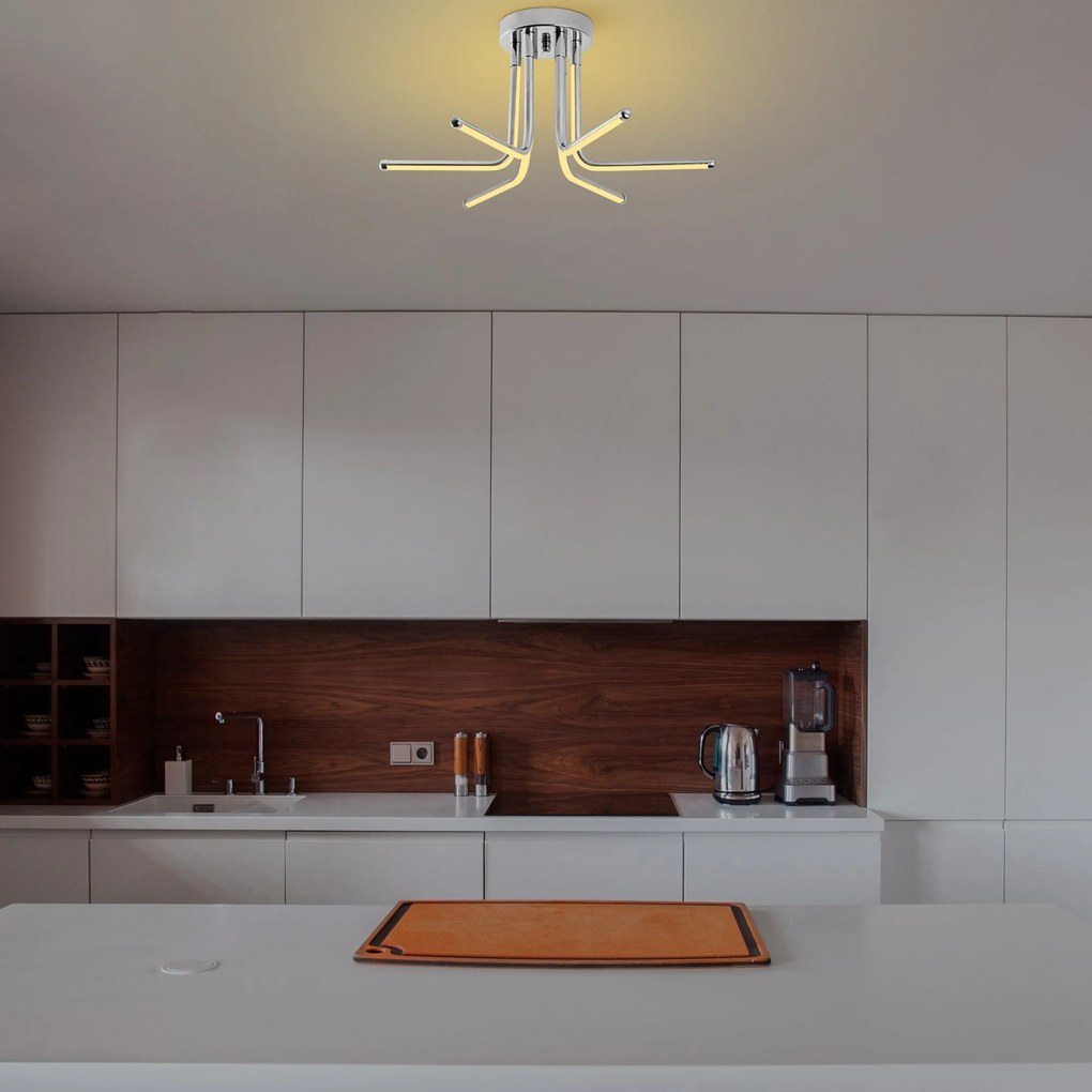 Candeeiro de Teto Leddaisy – Cromado – 55 x 25 x 55 cm
