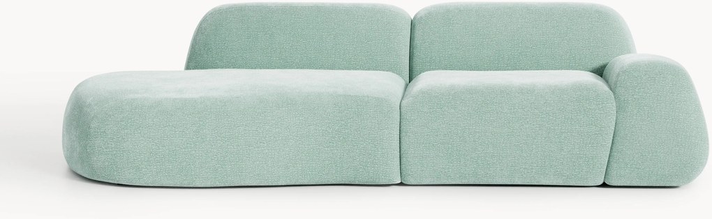Módulo com chaise longue em teddy Wolke (3 lugares)