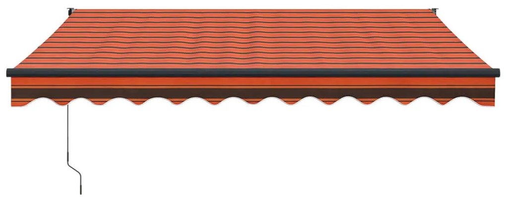 Toldo retrátil 3,5x2,5 m tecido e alumínio laranja e castanho
