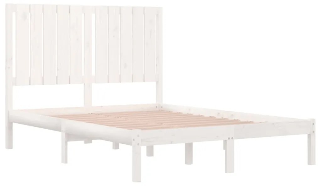 Estrutura de cama 120x200 cm pinho maciço branco