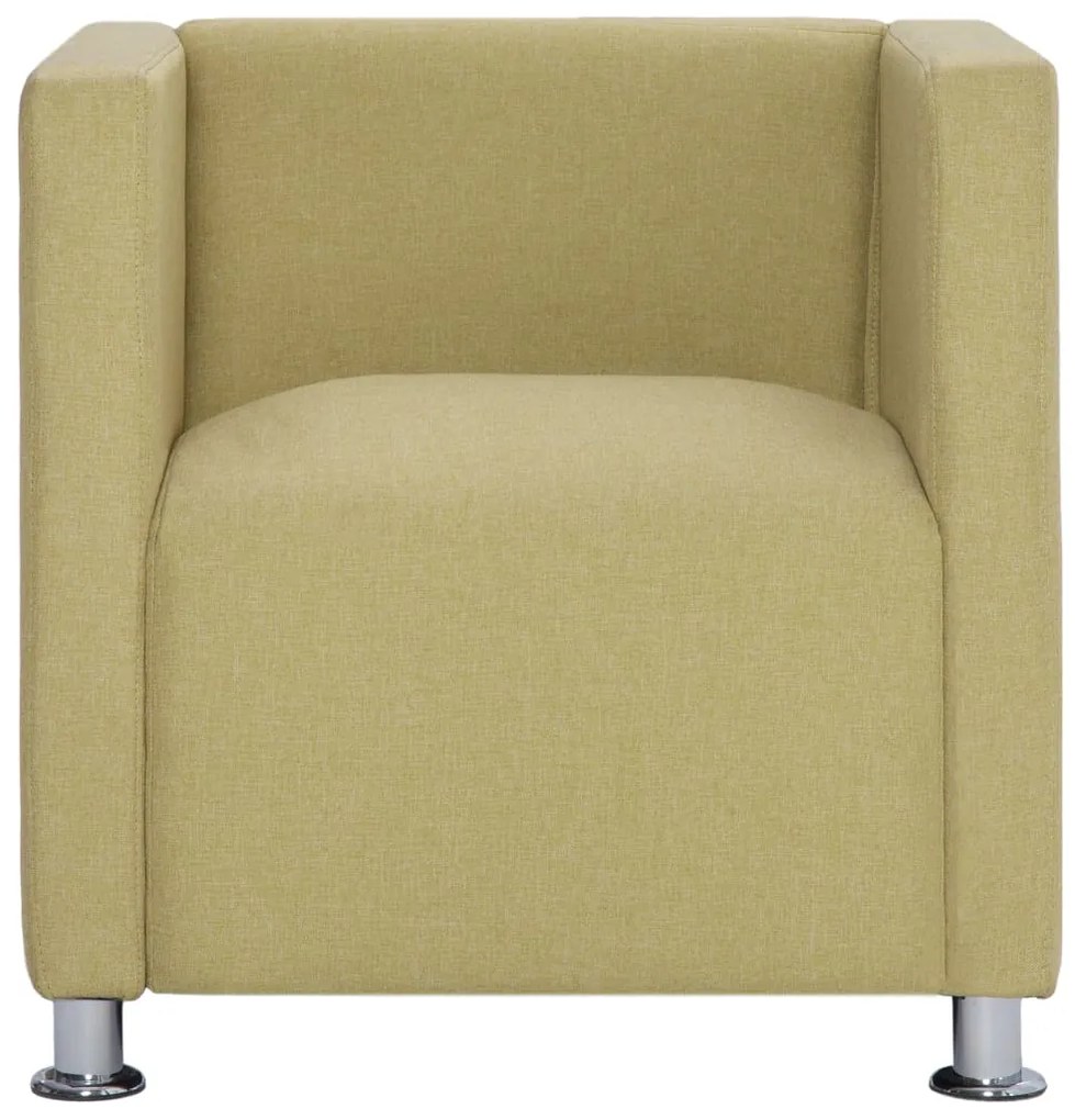 Poltrona em forma de cubo tecido verde