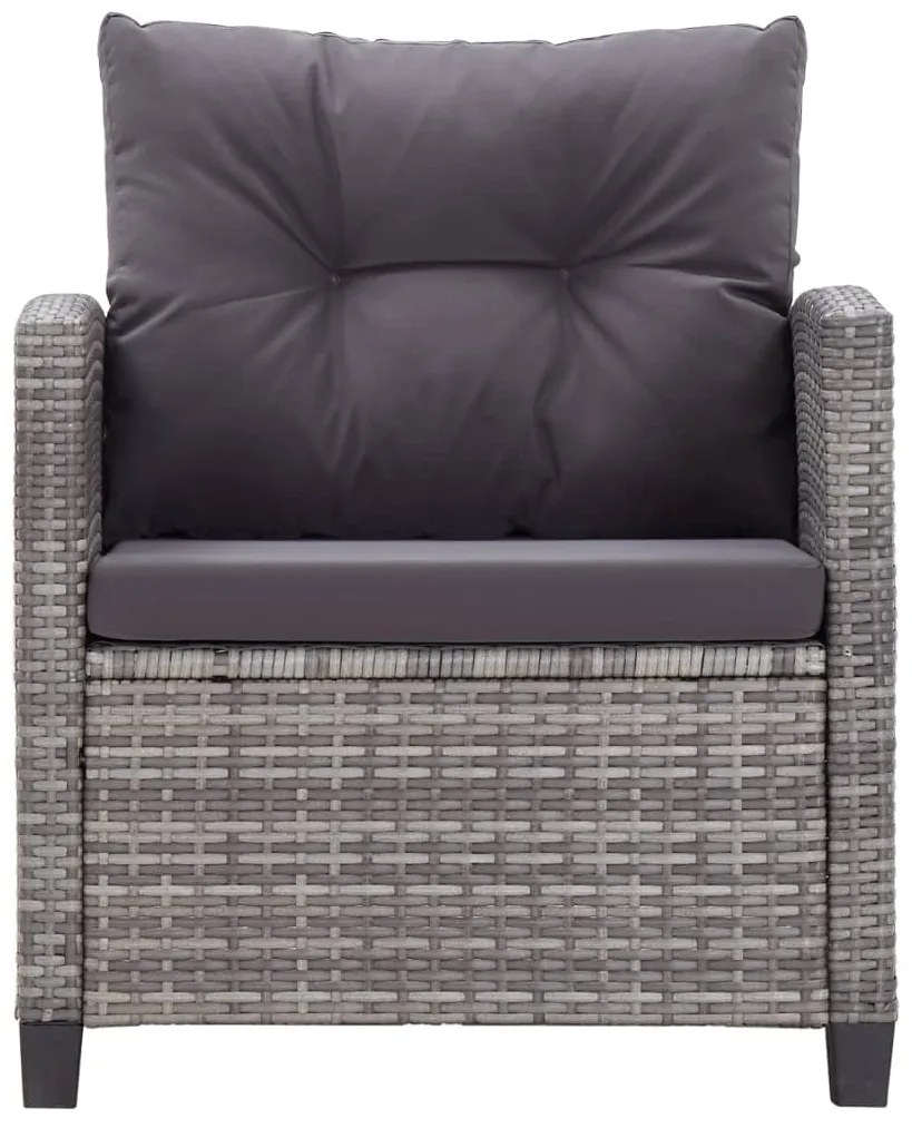 6 pcs conjunto sofás jardim c/ almofadões vime cinzento-escuro