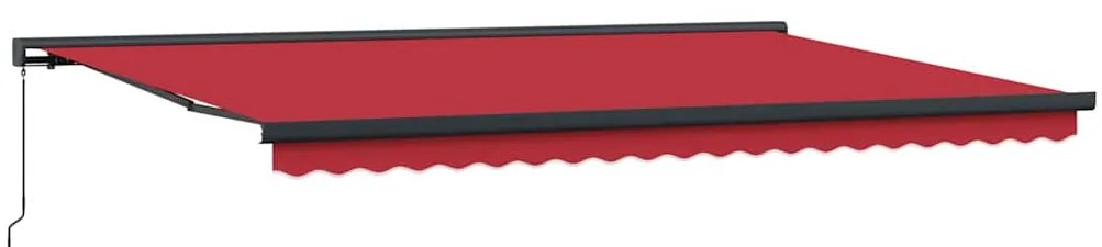Toldo Retrátil Manual vidaXL Vermelho 500 x 300 cm